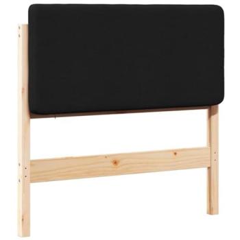 Brown‑Black Solid Pine Upholstered Headboard – 75 cm vidaXL