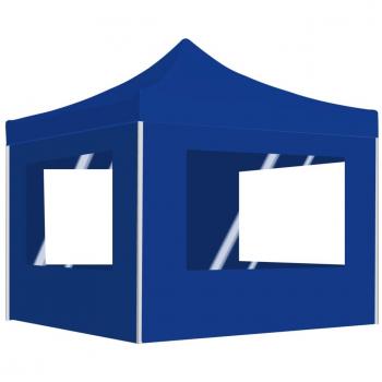 Gazebo Professionale Pieghevole Alluminio con Pareti 2x2m Blu cod mxl 70934
