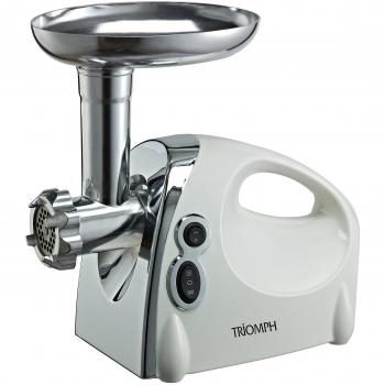 Triomph 900W Picadora de Carne con Acabado Blanco y Plateado