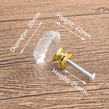 20mm 30mm 40mm Diamond Crystal Drawer Knobs