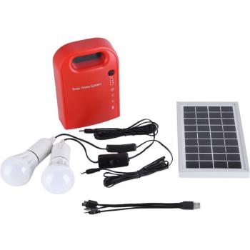 Système d'éclairage solaire portable avec 2 ampoules LED