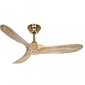 Ventilateur de Plafond Eco Genuino 122 cm Laiton Antique/Bois Naturel
