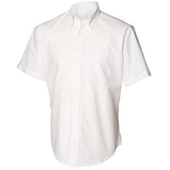Henbury Herren‑Oxford Kurzarm Arbeitsshirt 2XL – Weiß