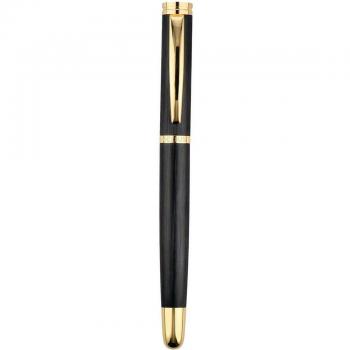 Pluma “Belius” alámbrico – Estuche en negro dorado con textura cepillada