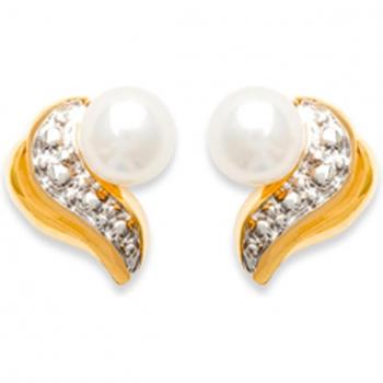 Catherine White Gold 10x10 mm Gold‑Plated Earrings – Les Trésors De Lily C5753