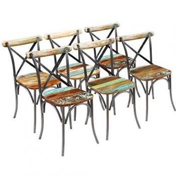 Mesa y Sillón Verde: Kit 6 Sillas de Madera Reciclada