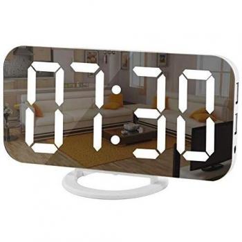 LED Alarm Clock with Dimming Mode and Dual USB Ports