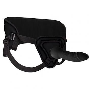 Ouch! Exklusiver Silikon-Strip-On – 25 cm, 76 mm Breite, Schwarz