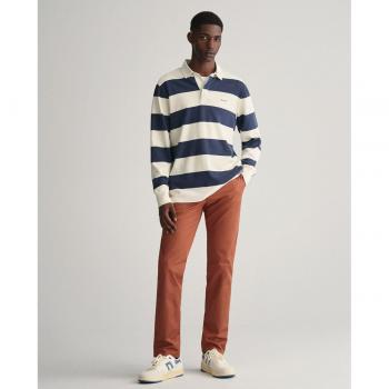 Pantalón chino de sarga marrón para hombre Gant