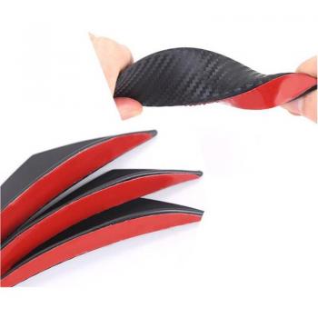 6Pcs Carbon Fiber Look Front Bumper Wing Spoiler Fins