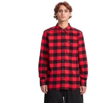 Volcom Caden XL Red Long Sleeve Lifeguard Plaid Tee Men