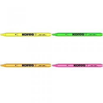 Kores Surligneur Lot de 2 Jaune 0,5-3,5 mm
