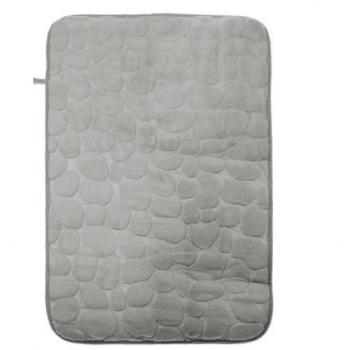 Tapis de Salle de Bain Effet Galets 45x70cm Gris