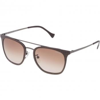 Police Brown Metal Sunglasses with UV Protection, Style SPL152, Color GGNY (One Size)