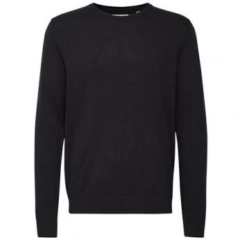 Herrenblend BHPullover Feinstrick Pullover mit Rundhals, Slim Fit, L, Schwarz