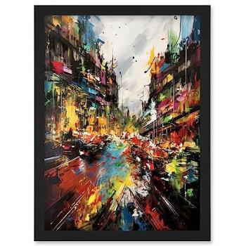 Artery8 Urban Flow: Grey Cityscape Print – A4 Frame