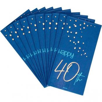 Blaue Servietten für den 40. Geburtstag