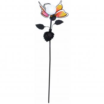 Näve Schmetterling Solar‑Erdspieß (Deko) 4042504 – 18 cm, 5‑Lichtpfade, Bodenanker