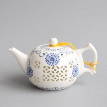 Exquise Blau-Witte Theepot