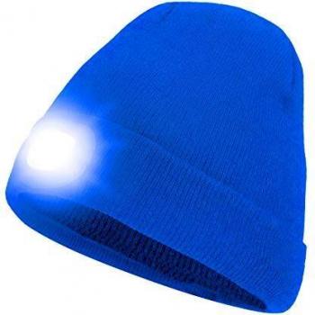 Winter Knit Hat with Headlamp