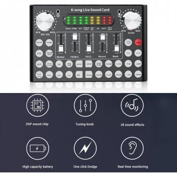 Tarjeta de audio Bluetooth con auriculares y micrófono para webcast