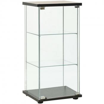 VidaXL Storage Cabinet with Black Tempered Glass
