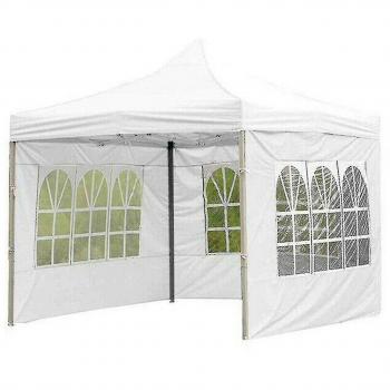 Pergola Marquise Jardinière Oxford, Tente Extérieure Pliable et Imperméable – Blanc