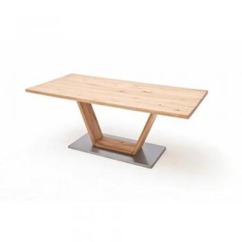 MCA furniture Esstisch Greta mit V-Fuß, Balkeneiche massiv, 160/180/200/220, (No-Set)