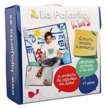Pack 5 bouteilles de peinture tissulaire La Pajarita + T-shirt + 1 pinceau