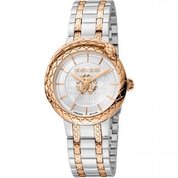 Roberto Cavalli Reloj de Pulsera con Acabado Oro Rosa y Detalles en Gris Plata