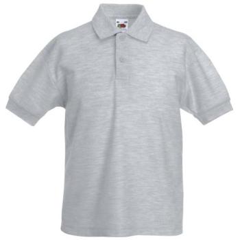 Fruit of the Loom Kinder Polo T-shirt Korte mouwen (Heather Grijs)