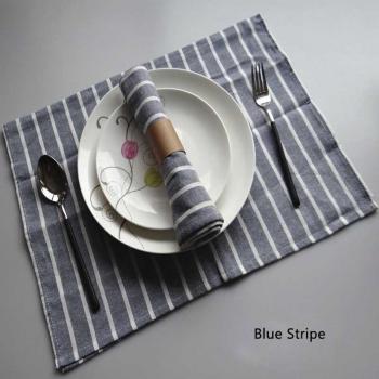 5pcs Blue Yarn-Dyed Kitchen Napkins