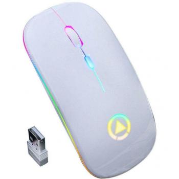 Ergonomic Wireless Gaming Mouse 2.4GHz USB Rechargeable Silent Optical with LED Backlight for PC Laptop