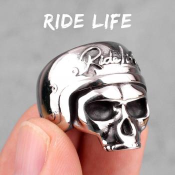 Men's Rider Life Skull Ring