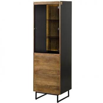 Vitrine contemporaine en bois de manguier 56x47x180