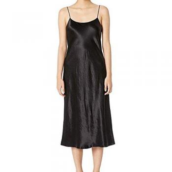 Vince, Midi Dresses, female, Black, Size: XS Black Satin Slip Dress