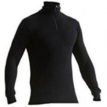 Top intimo caldo con zip nero in tessuto termico XXL
