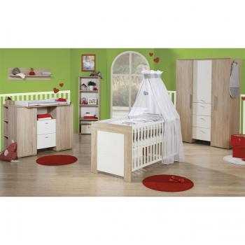 Kinderzimmer‑Set Daniel: Komplettes Babybett, Wickelkommode, Kleiderschrank