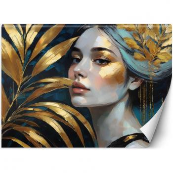 Papel Decorativo Glamour Botánica Dorado