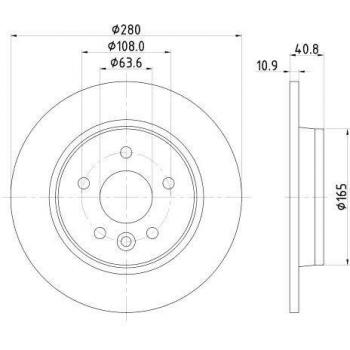 Hella Brake Disc 8DD 355 119501 Rear Axle Set of 2