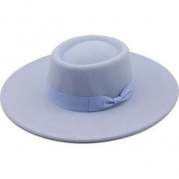 Sombrero de lana británico con lazo para otoño e invierno