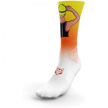 Calcetines Otso TriTime Mujer Veloz – L-XL, Naranja & Amarillo