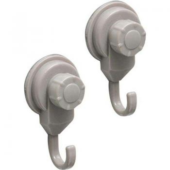 Ganci di Tendenza in PP con Ventose – 2 pezzi, colore taupe