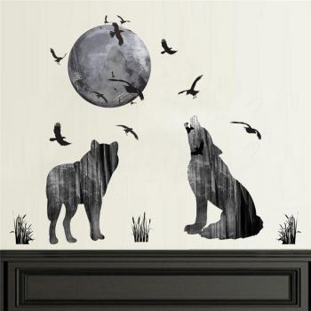 3D Wolf Mural Stickers