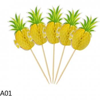 Hawaii Themed 3D Flamingo Ananas Taart Decoratie 20Pcs