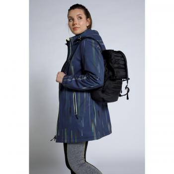 Giacca Donna Softshell a Righe con Cappuccio, Nero, Taglia 60/62