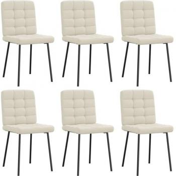 VidaXL Esszimmerstuhl Set 6 Stk. Creme Samt