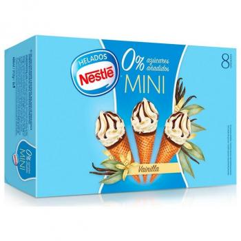 HELADO MINI CONO VAINILLA O% AZUCARES AÑADIDOS NESTLÉ PACK 8X60 ML