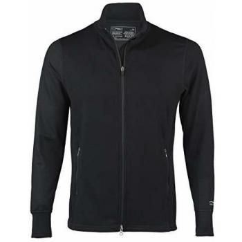 XL Herren Zipjacke Engel Sports, schwarzer Stehkragen