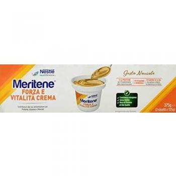 Meritene Forza e Vitalità Crema Nocciola Dessert Iperproteico Ipercalorico 3x125 g